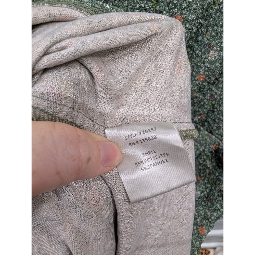 Hutch Anthropologie Green Floral V-Neck Puff Sleeve Mini Dress Pockets- 1X - Picture 7 of 7